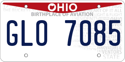 OH license plate GLO7085