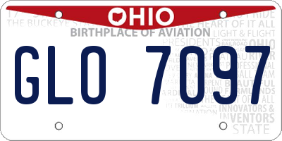 OH license plate GLO7097
