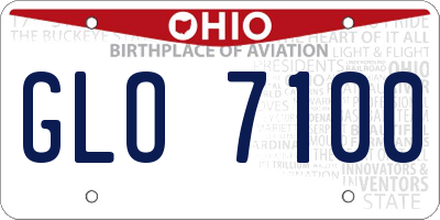 OH license plate GLO7100