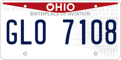 OH license plate GLO7108