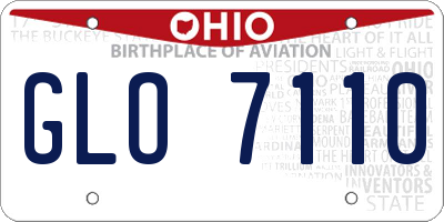 OH license plate GLO7110