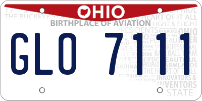 OH license plate GLO7111