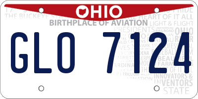 OH license plate GLO7124