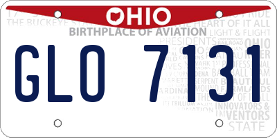 OH license plate GLO7131