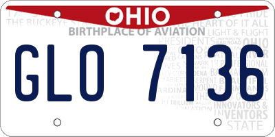 OH license plate GLO7136