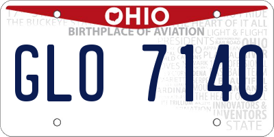 OH license plate GLO7140