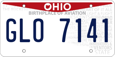 OH license plate GLO7141