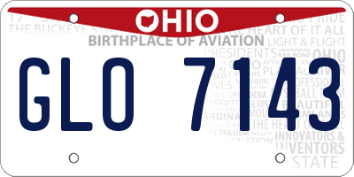 OH license plate GLO7143