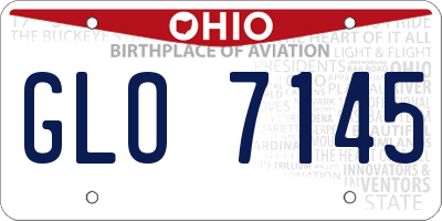OH license plate GLO7145