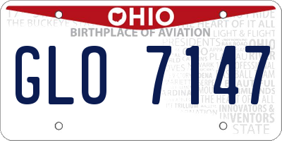 OH license plate GLO7147