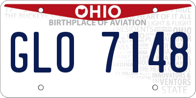 OH license plate GLO7148