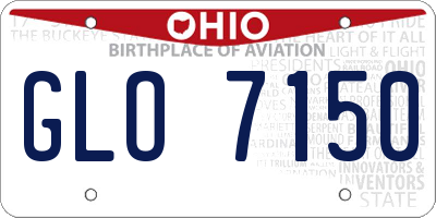 OH license plate GLO7150
