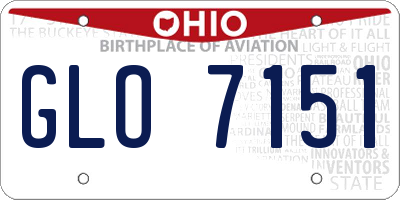 OH license plate GLO7151