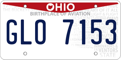 OH license plate GLO7153