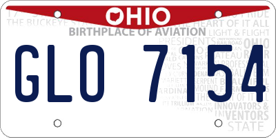 OH license plate GLO7154