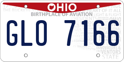 OH license plate GLO7166