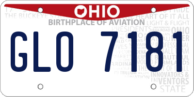 OH license plate GLO7181