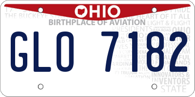 OH license plate GLO7182