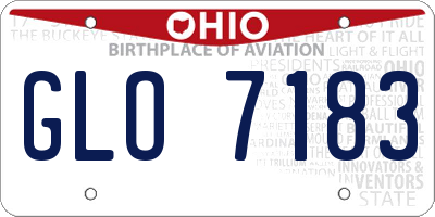 OH license plate GLO7183