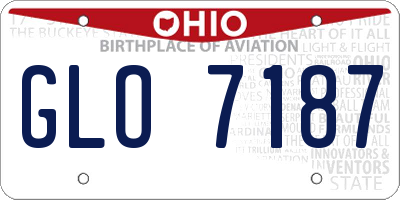 OH license plate GLO7187