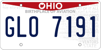 OH license plate GLO7191