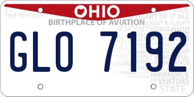 OH license plate GLO7192