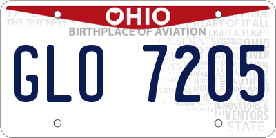 OH license plate GLO7205