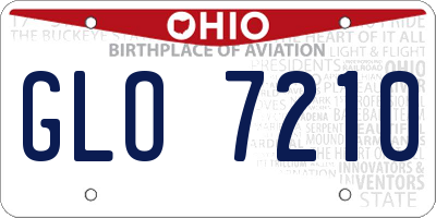 OH license plate GLO7210