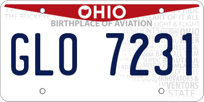OH license plate GLO7231
