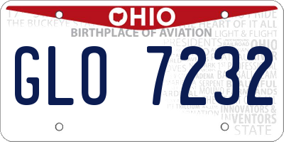 OH license plate GLO7232