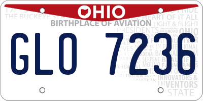 OH license plate GLO7236