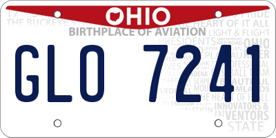 OH license plate GLO7241