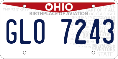 OH license plate GLO7243