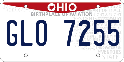 OH license plate GLO7255