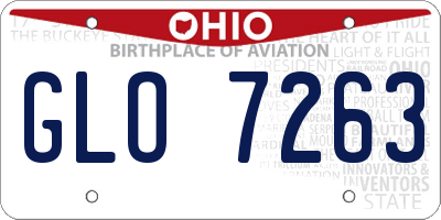OH license plate GLO7263