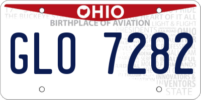 OH license plate GLO7282