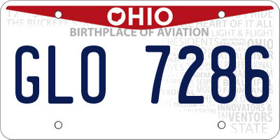 OH license plate GLO7286
