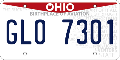 OH license plate GLO7301