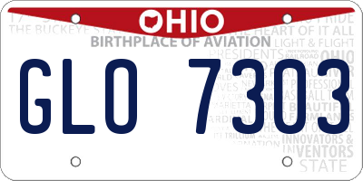 OH license plate GLO7303