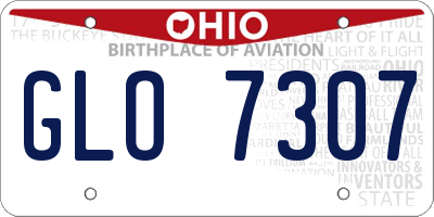 OH license plate GLO7307