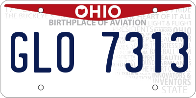 OH license plate GLO7313