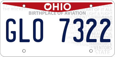 OH license plate GLO7322