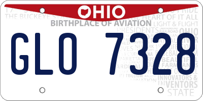 OH license plate GLO7328