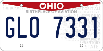 OH license plate GLO7331