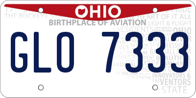 OH license plate GLO7333