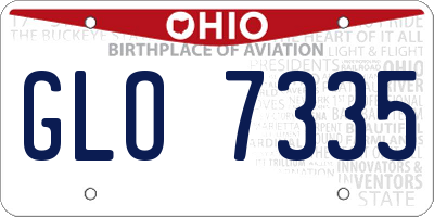OH license plate GLO7335
