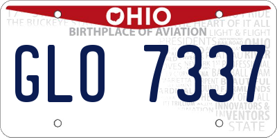 OH license plate GLO7337