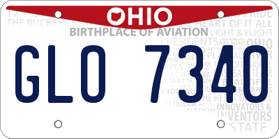 OH license plate GLO7340