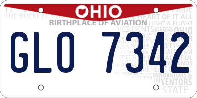OH license plate GLO7342