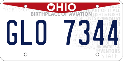 OH license plate GLO7344